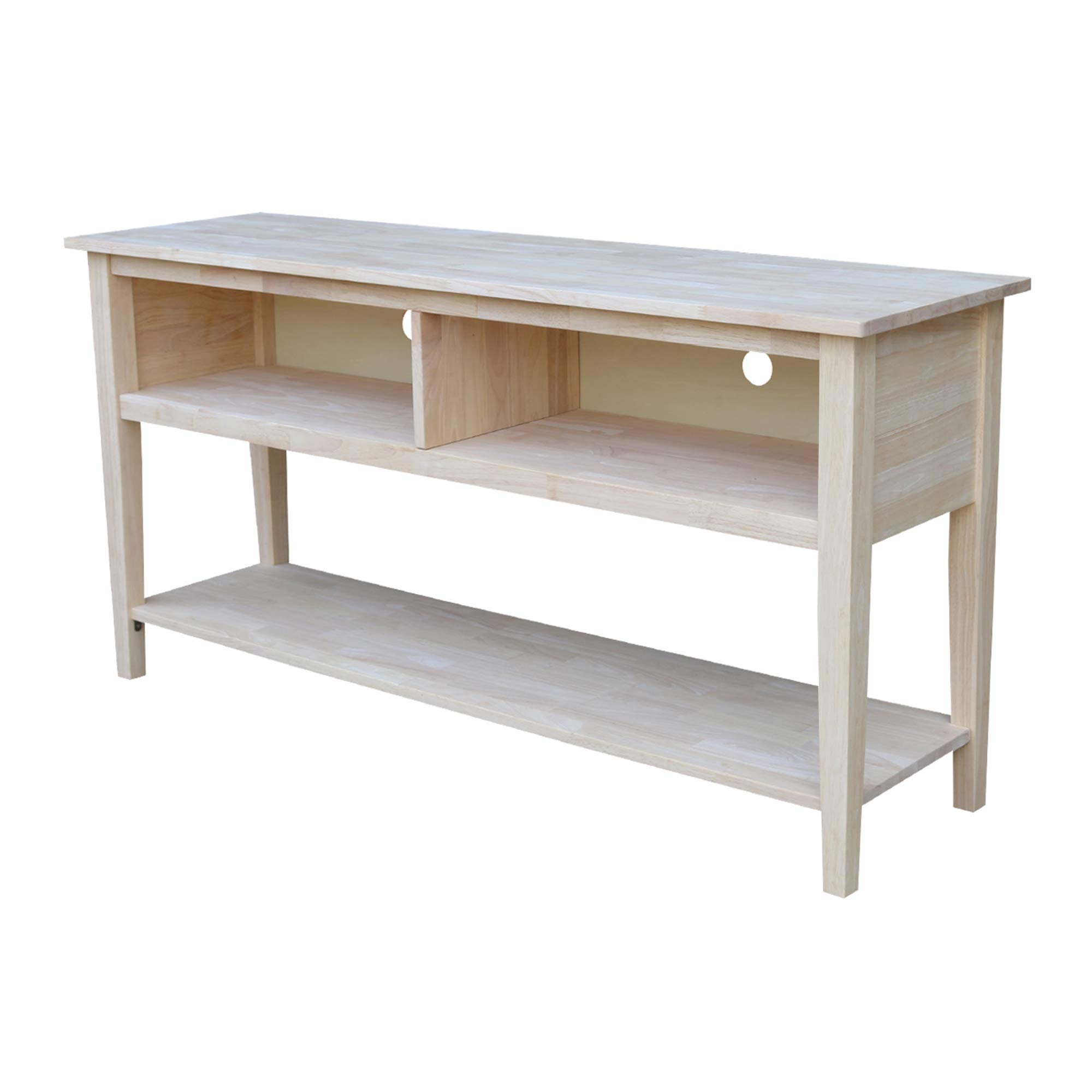 International Concepts 60-Inch Unfinished TV Stand - Entertainment Center for Living Room, Bedroom & Home Theater Setup