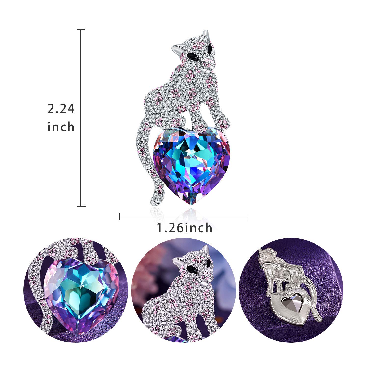 Elegant Austria Crystal Brooch for Women - Stylish Jewelry Pin for Dresses, Coats & Formal Occasions