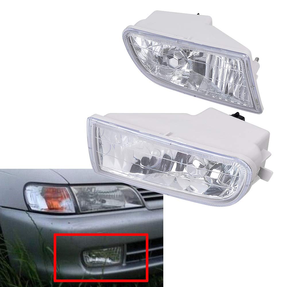 93-97 Toyota Corolla Front Bumper Fog Lights Kit - Pair of Driver & Passenger Side LED Driving Lamps for Enhanced Visibility in Rain, Fog & Night Driving