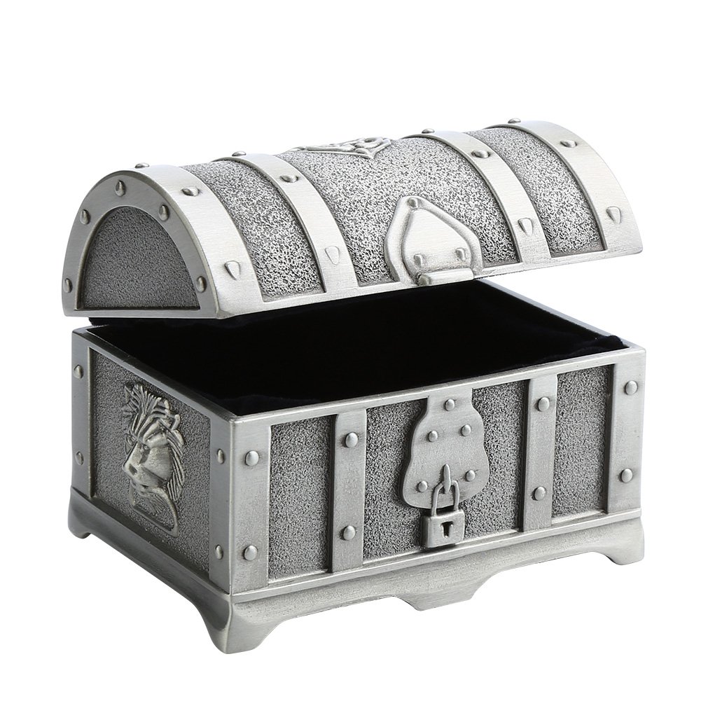 Vintage Jewelry Box - Antique Treasure Chest for Necklaces, Rings & Earrings - Zinc Alloy Jewelry Storage Organizer - Perfect for Home Decor, Gift Giving & Travel Accessories