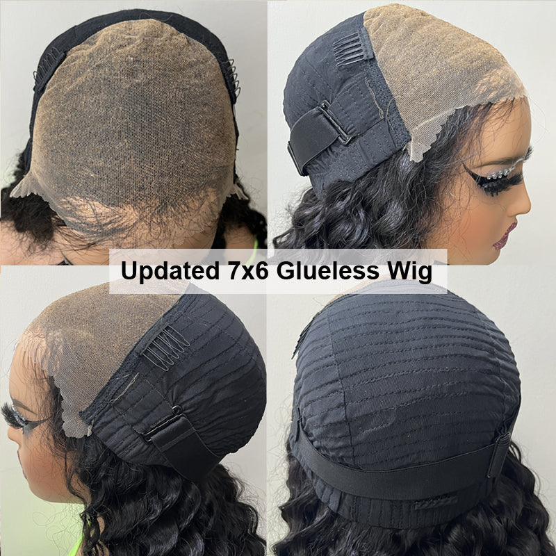 Eullair Wear and Go Glueless Wigs - 9x6 Lace Front Human Hair Wig with Bleached Knots & Pre-Plucked Hairline | Curly No Glue Lace Wig for Daily Wear, Parties & Special Occasions