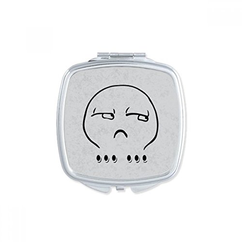 DIYthinker Silent Black Cute Chat Happy Pattern Square Mirror - Portable Compact Pocket Makeup Mirror with Double Sided Glass for Travel, Home & Office Use