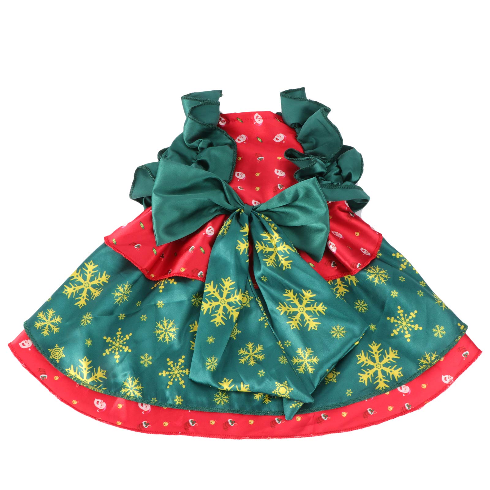 Bestoyard 1Pc Christmas Cat Costume - Cute Holiday Party Dress for Pets, Festive Outfit with Bow for Cats & Small Dogs - Perfect for Xmas Photos, Pet Fashion Shows & Holiday Decorations