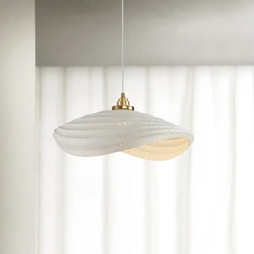 Modern Wave-Shaped White Pendant Light for Dining Room - Elegant Ceiling Lighting Fixture for Kitchen Island, Breakfast Nook & Contemporary Home Decor