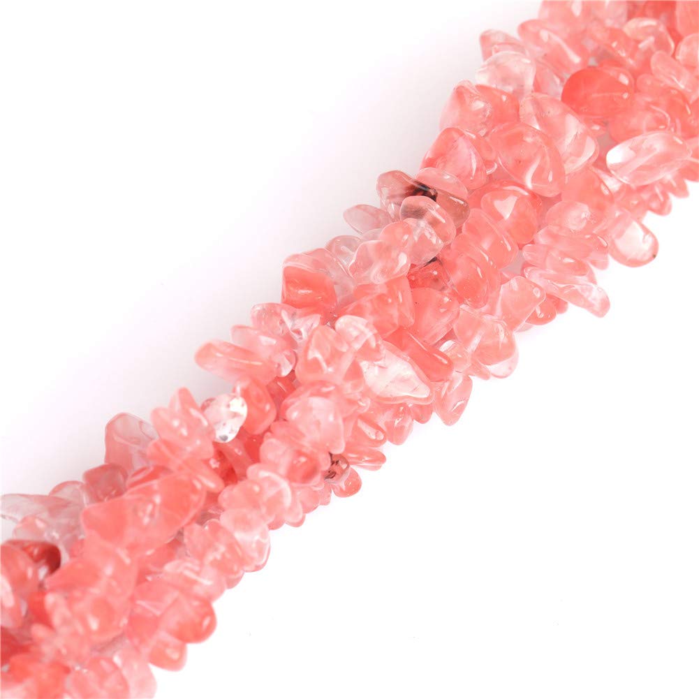 6-8mm Cherry Quartz Beads - Natural Gemstone Gravel Chips for DIY Jewelry Making, Bracelets, Necklaces - Wholesale 34