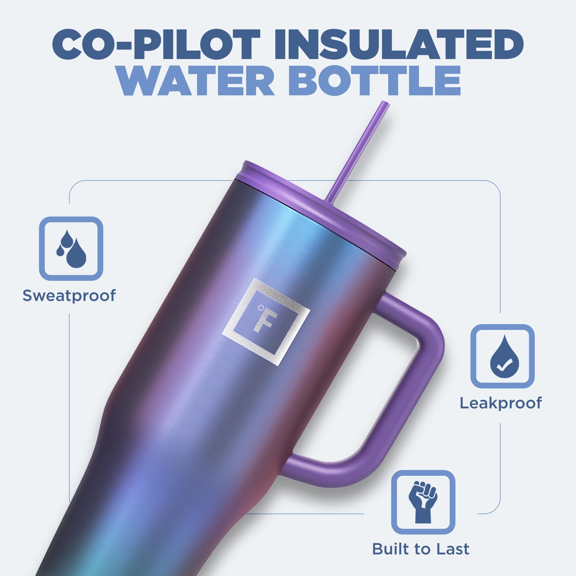 IRON °FLASK Co-Pilot 40oz Insulated Stainless Steel Travel Mug with Straw & Flip Lid - Leak-Proof Coffee & Water Bottle for Hot/Cold Drinks - Fits Car Cup Holders - Perfect for Commuting, Camping & Office Use - Dark Pine Green