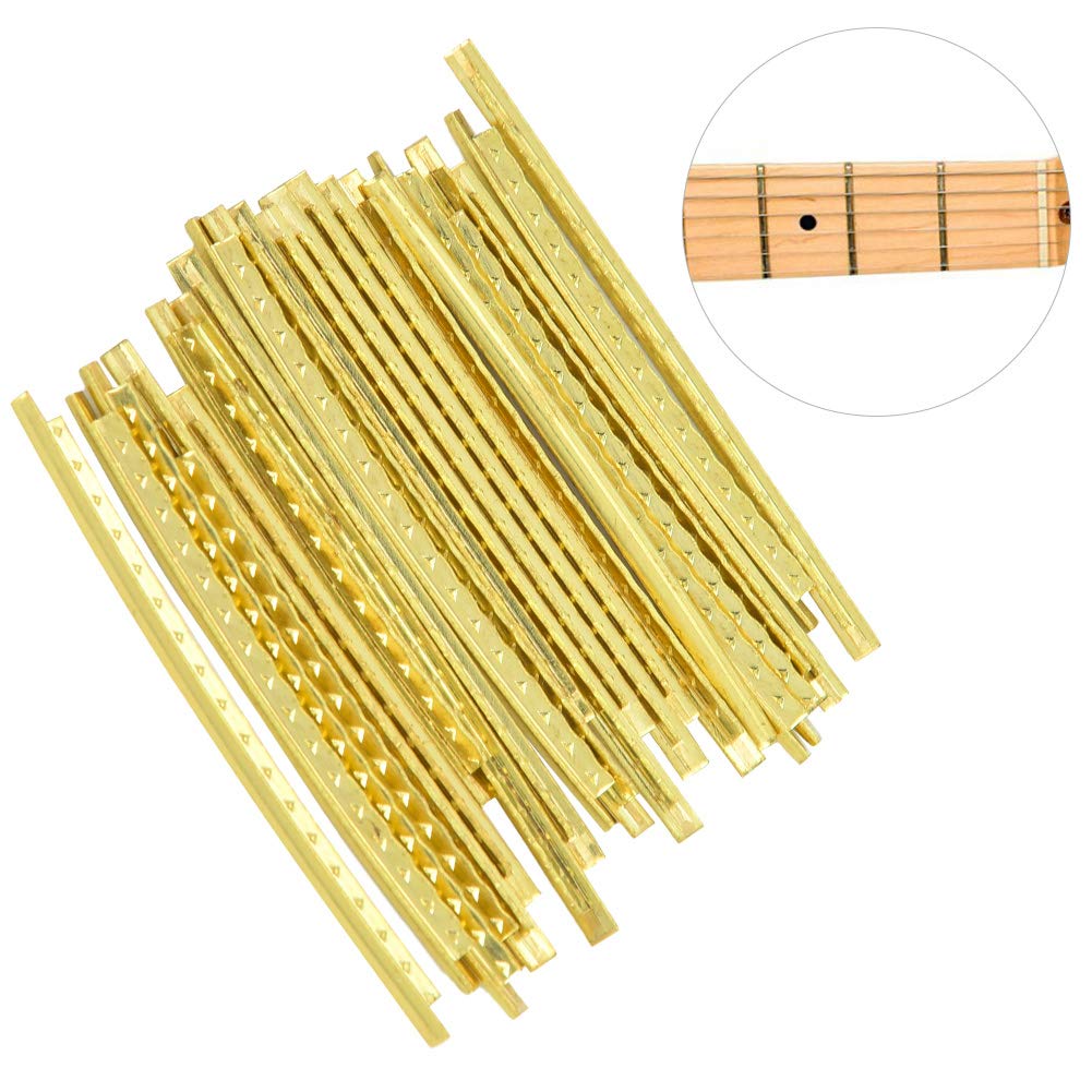 24pcs 2.7mm Brass Guitar Fret Wires for Electric & Bass Guitar Fingerboard Replacement - Perfect for DIY Guitar Repair and Maintenance