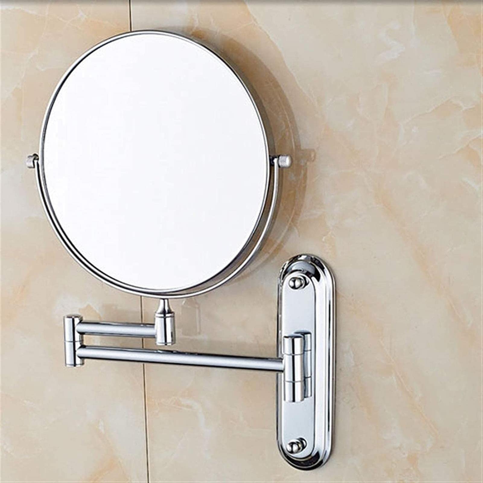360° Rotating Wall Mounted Makeup Mirror - Extendable Vanity Mirror with 5X Magnification for Bathroom, Shaving & Cosmetics (Bronze) | Perfect for Daily Makeup, Grooming & Skincare Routine