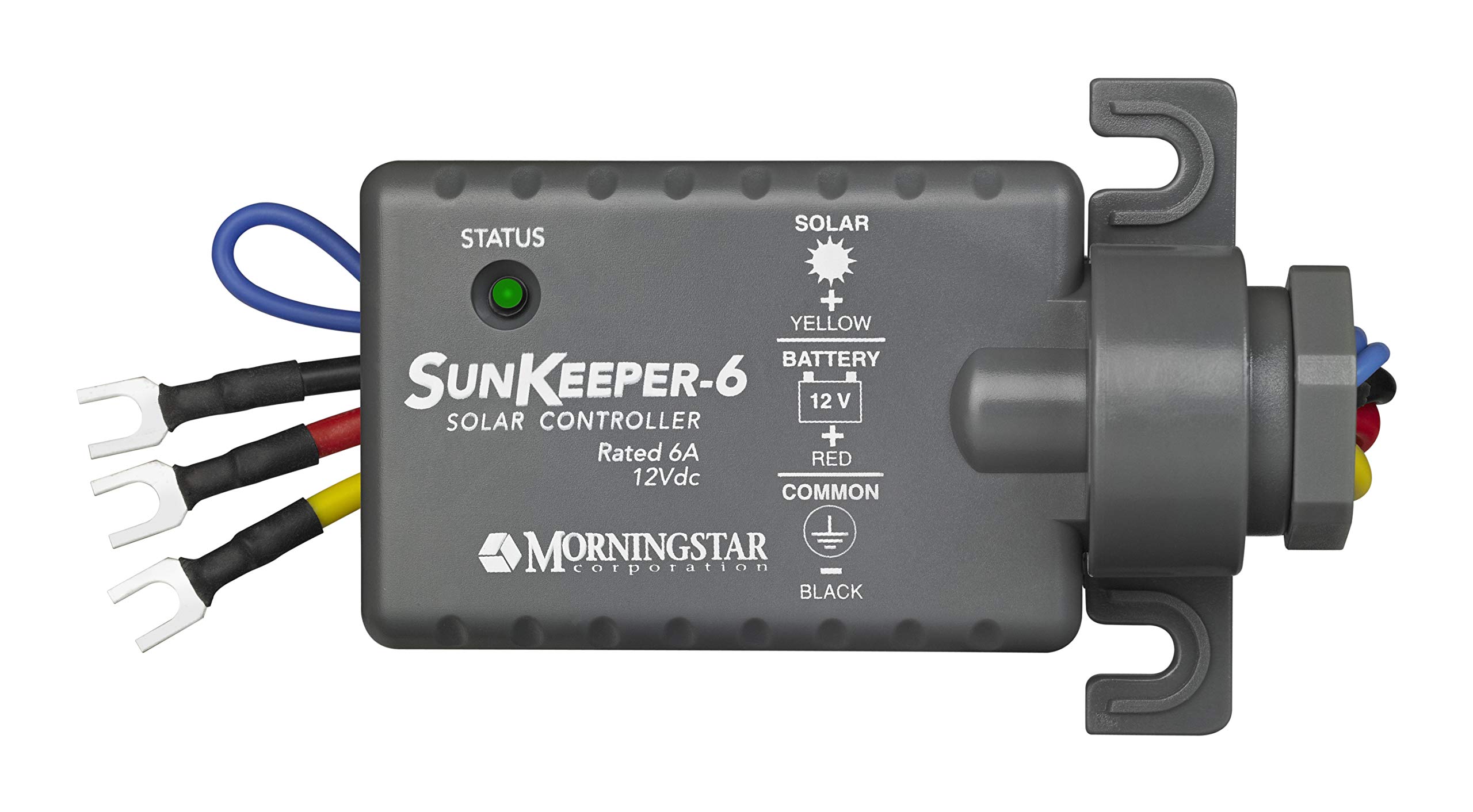 Morningstar Sunkeeper 6A 12V Solar Charge Controller - IP65 Waterproof for Outdoor Solar Panels | Reliable Battery Charging for 12V Systems | Ideal for Oil Industry, RV, Marine & Off-Grid Solar Applications
