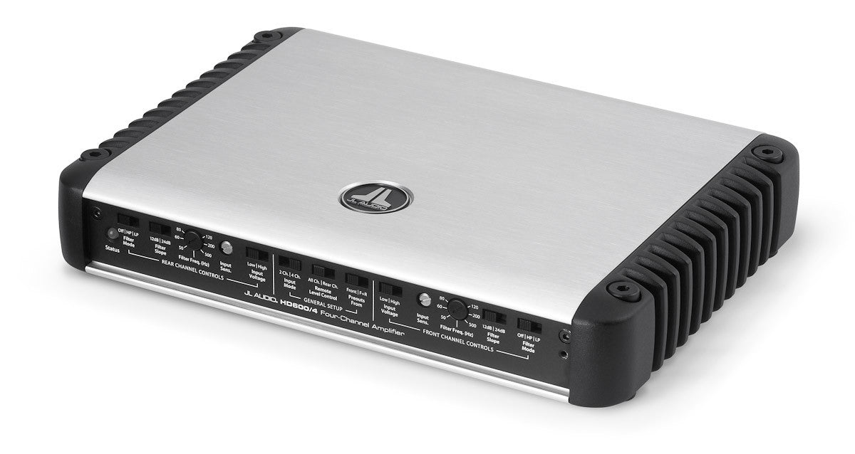 JL Audio HD600/4 4-Channel Class D Full Range Car Amplifier - High Power Audio System for Cars, Trucks & SUVs - Perfect for Upgrading Your Vehicle Sound System