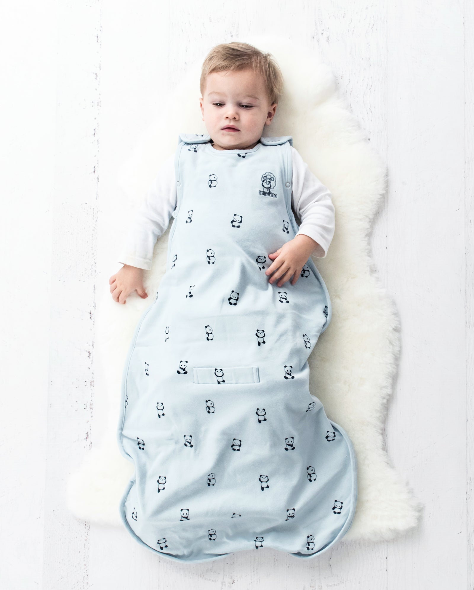 4 Season Baby Sleep Sack - Merino Wool & Organic Cotton for Infants 2 Months to 2 Years - Soft & Breathable Panda Design - Perfect for Nursery, Daycare & Travel