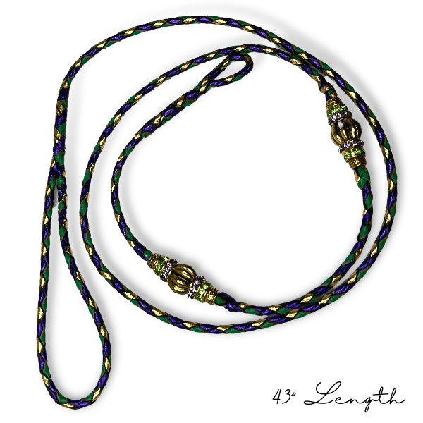 Premium Kangaroo Leather Beaded Dog Show Lead - Durable Training Leash for Professional Handlers & Competition - Perfect for Dog Shows, Training Sessions & Outdoor Walks