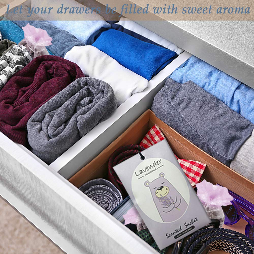 14 Pack Lavender Scented Sachets Bags - Natural Aromatherapy for Drawers, Closets & Wardrobes | 15 Fragrance Options | Perfect for Gifts, Christmas, Home & Car Freshener