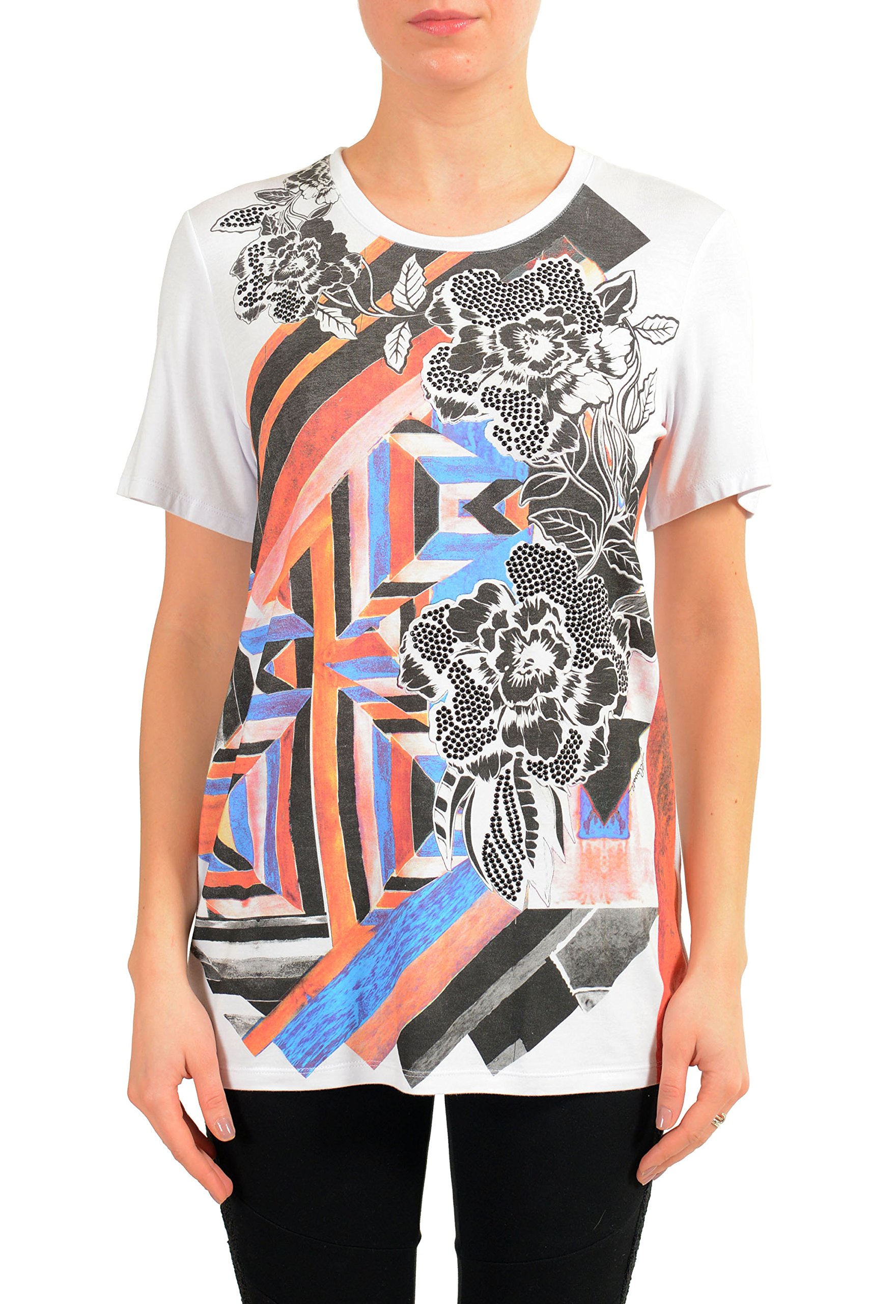 Just Cavalli Women's Fashion Short Sleeve T-Shirt - Soft Cotton Casual Top - US Size S / IT 40 - Perfect for Summer Outfits, Weekend Wear & Casual Office Looks