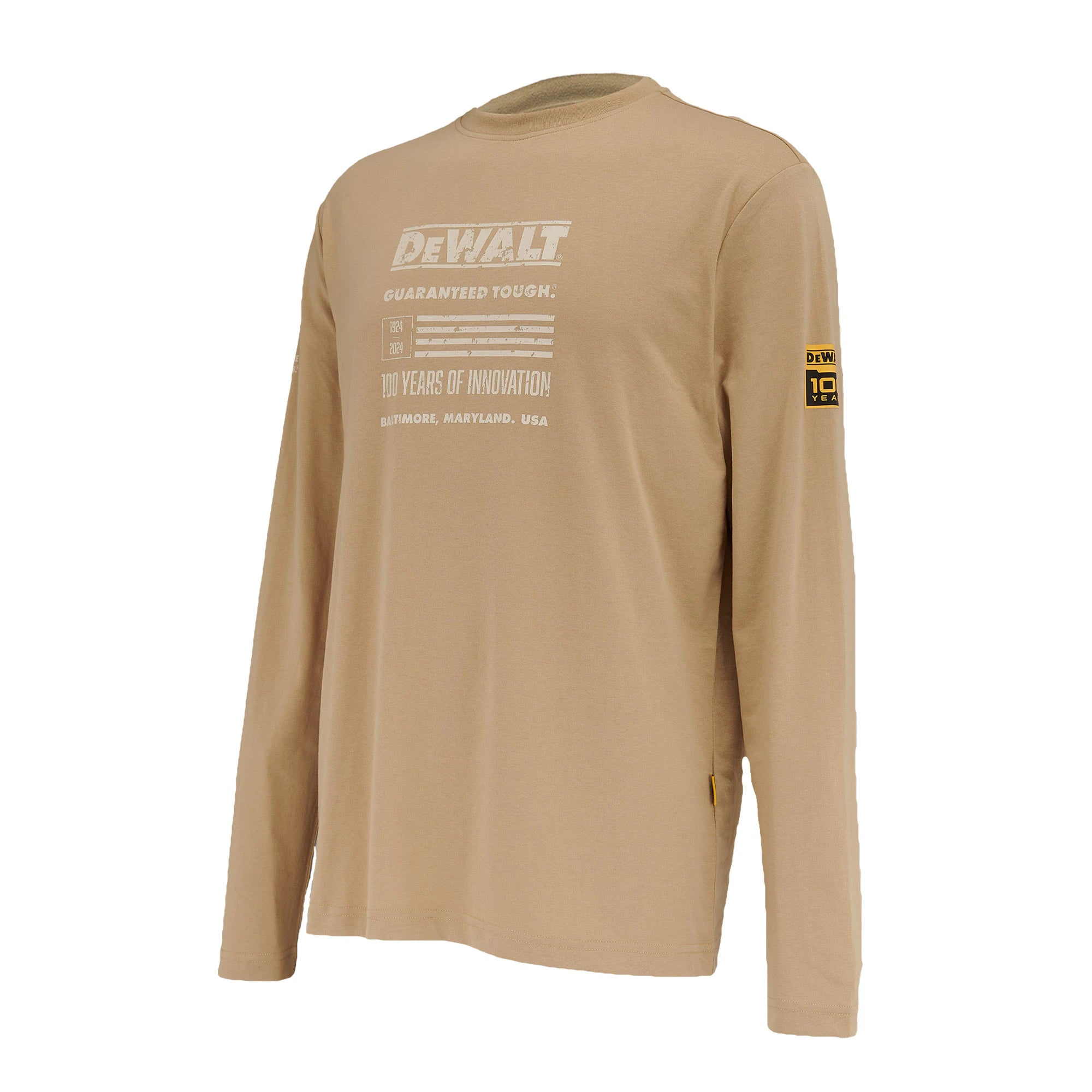 DeWALT 100 Years of Innovation Long Sleeve T-Shirt DXWW50069 - Durable Workwear for Construction & DIY Projects