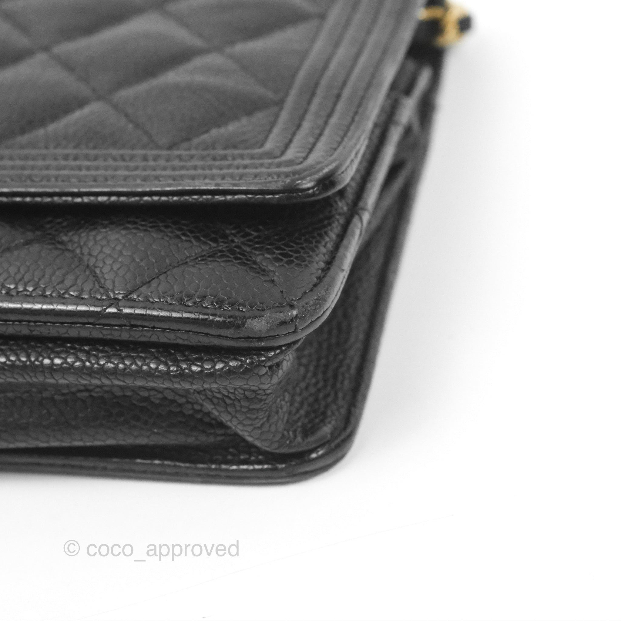 Chanel Boy Wallet on Chain WOC Black Caviar Gold Hardware - Luxury Crossbody Bag for Women, Perfect for Evening Events & Daily Use