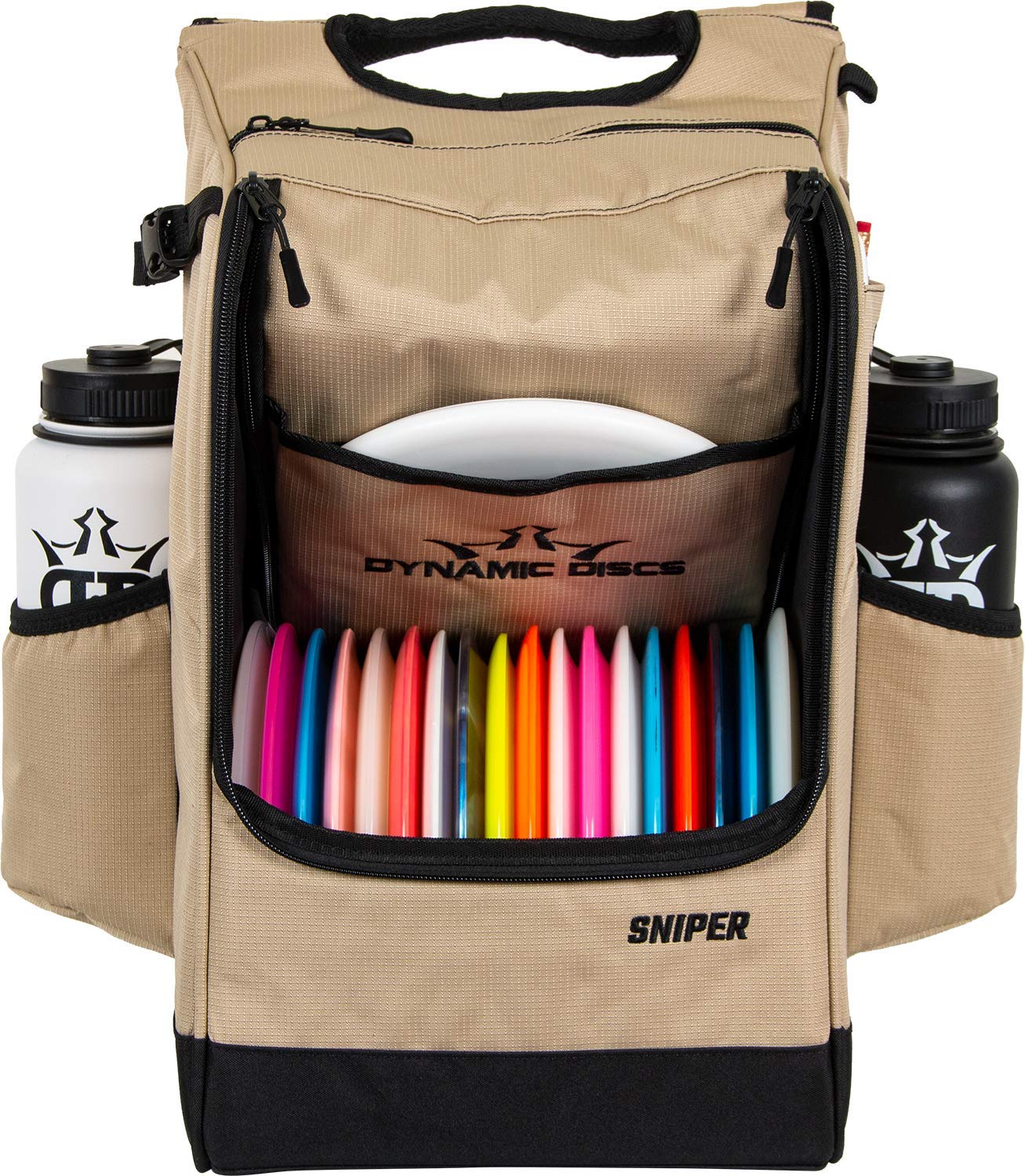 Dynamic Discs Sniper Disc Golf Backpack - 16 Disc Storage with Zippered Accessory Pocket & Dual Water Bottle Holders | Perfect for Tournament Play & Outdoor Disc Golf Adventures