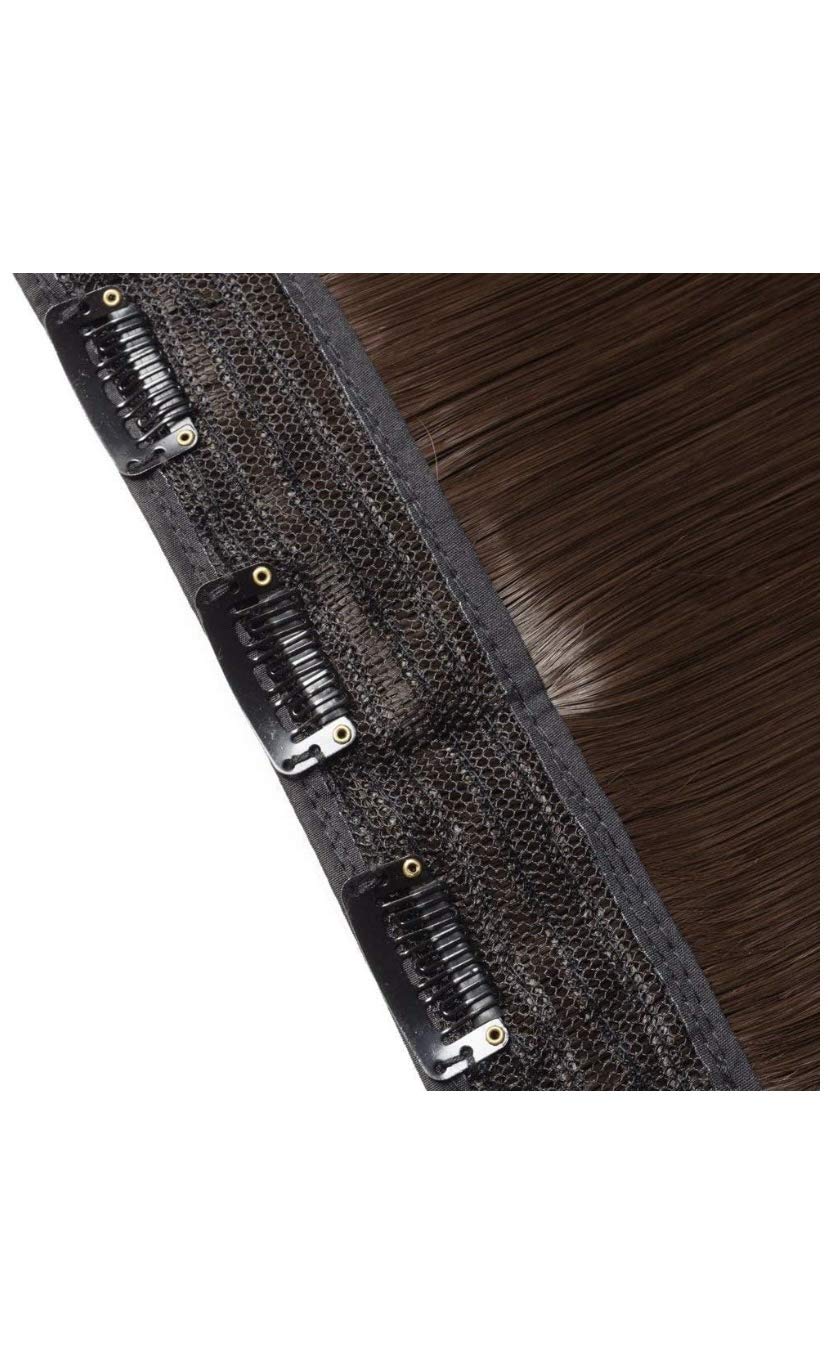 WigOWig 1 Piece Black Hair Extension for Women & Girls - Natural Looking Clip-in Human Hair Weft for Length & Volume - Perfect for Daily Wear, Parties & Special Occasions