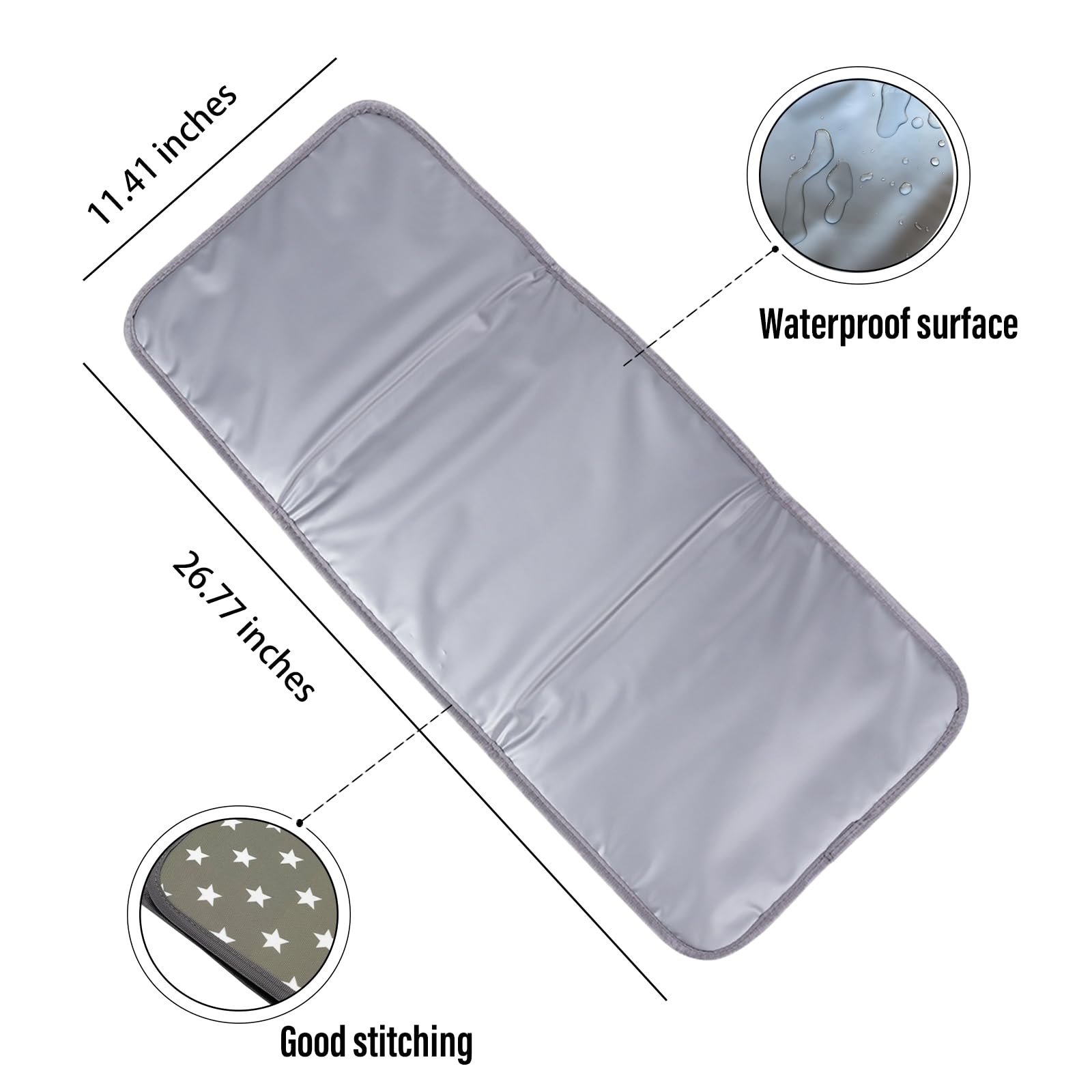 Portable Waterproof Baby Changing Pad for Newborns 0-12 Months - Foldable Travel Diaper Changing Mat with Liner | Essential Nursery & On-the-Go Diaper Changing Solution for Home, Car & Travel