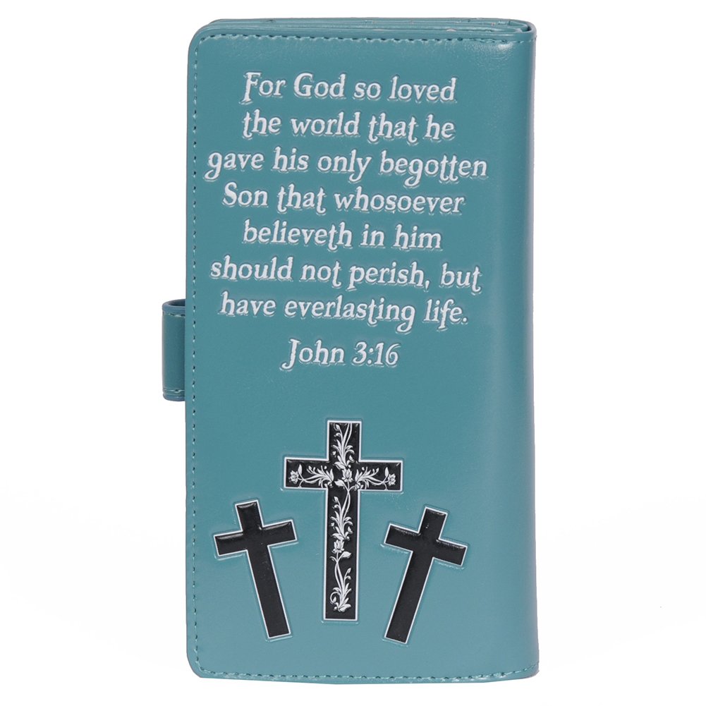 John 3:16 Vegan Leather Wallet for Women - Bible Verse Gift for Teens