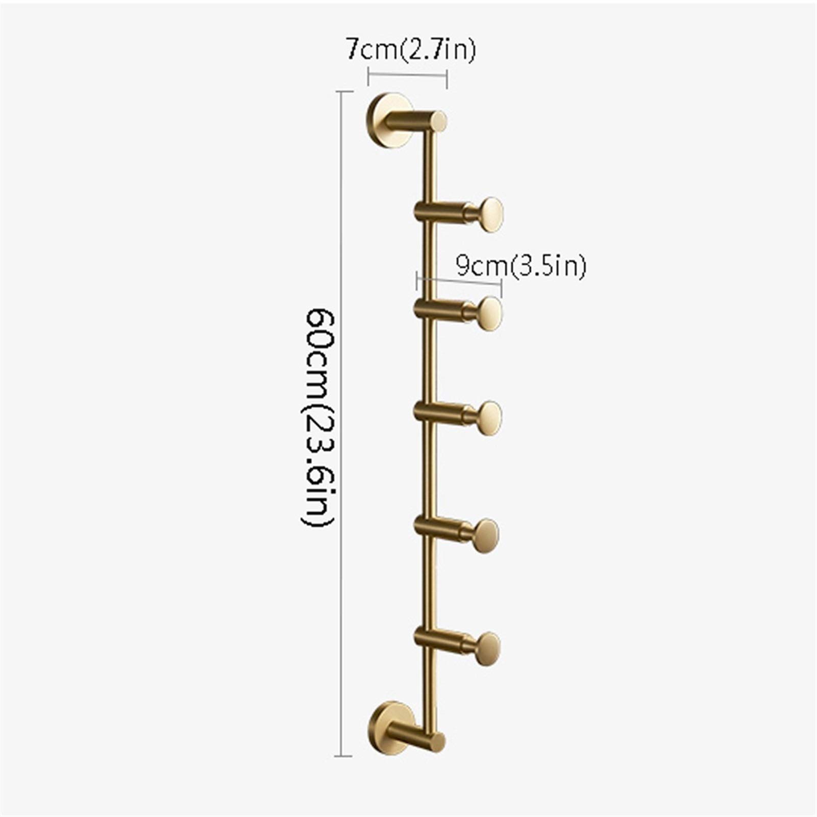 Premium Rotatable Brass Coat Rack - Wall Mounted Light Luxury Clothes Hook for Bedroom & Living Room | Space-Saving Entryway Organizer for Hats, Coats & Jackets (Perfect for Small Apartments & Modern Home Decor)