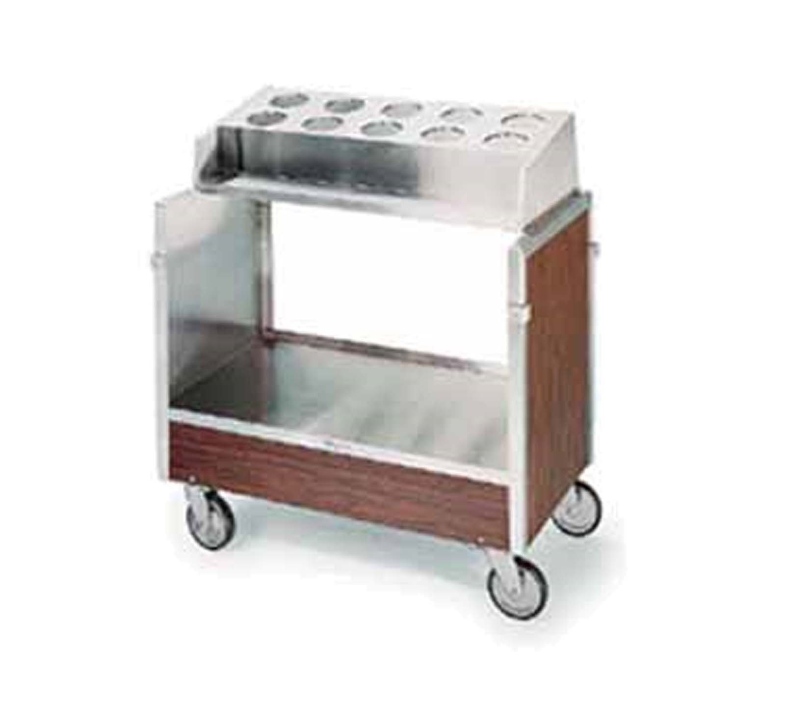 Stainless Steel Tray & Silverware Cart with Pan-Type Dispenser - Holds 16x22 Trays - Perfect for Buffet Catering, Restaurant Service, and Banquet Events