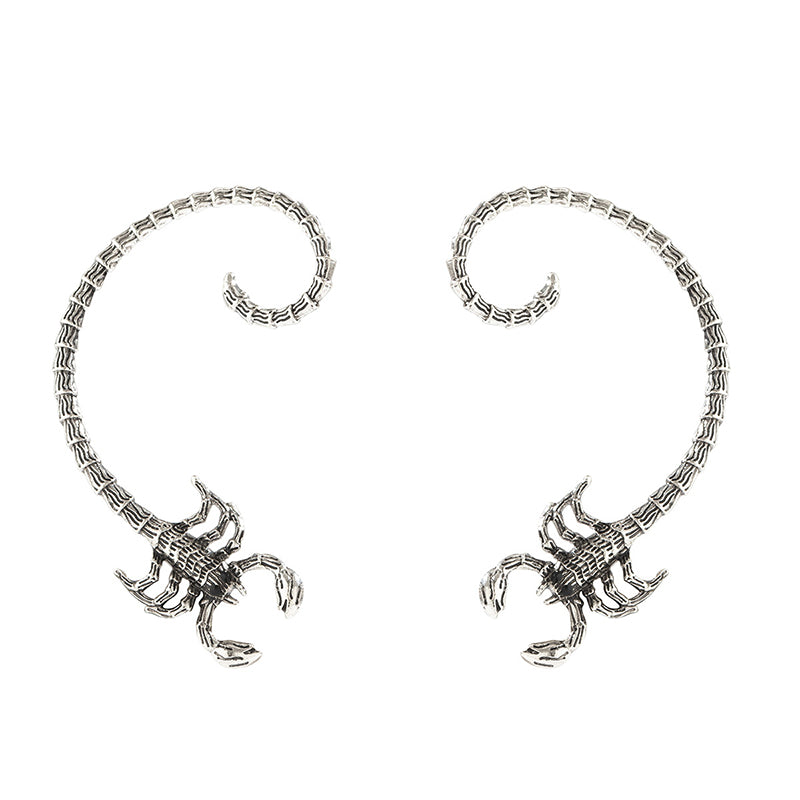 Gothic Punk Dark Scorpion Ear Cuff Clip - Edgy Bone Hook Earring for Women - Perfect for Halloween, Cosplay, and Alternative Fashion