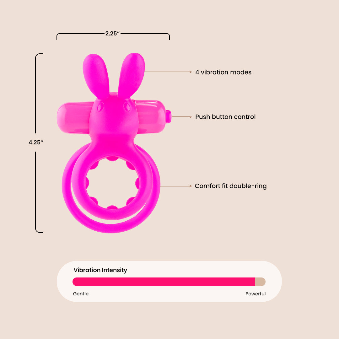 Screaming O Ohare® Rabbit Vibrating Cock Ring - Powerful Pleasure Enhancer for Couples & Solo Play - Perfect for Foreplay & Intimate Moments