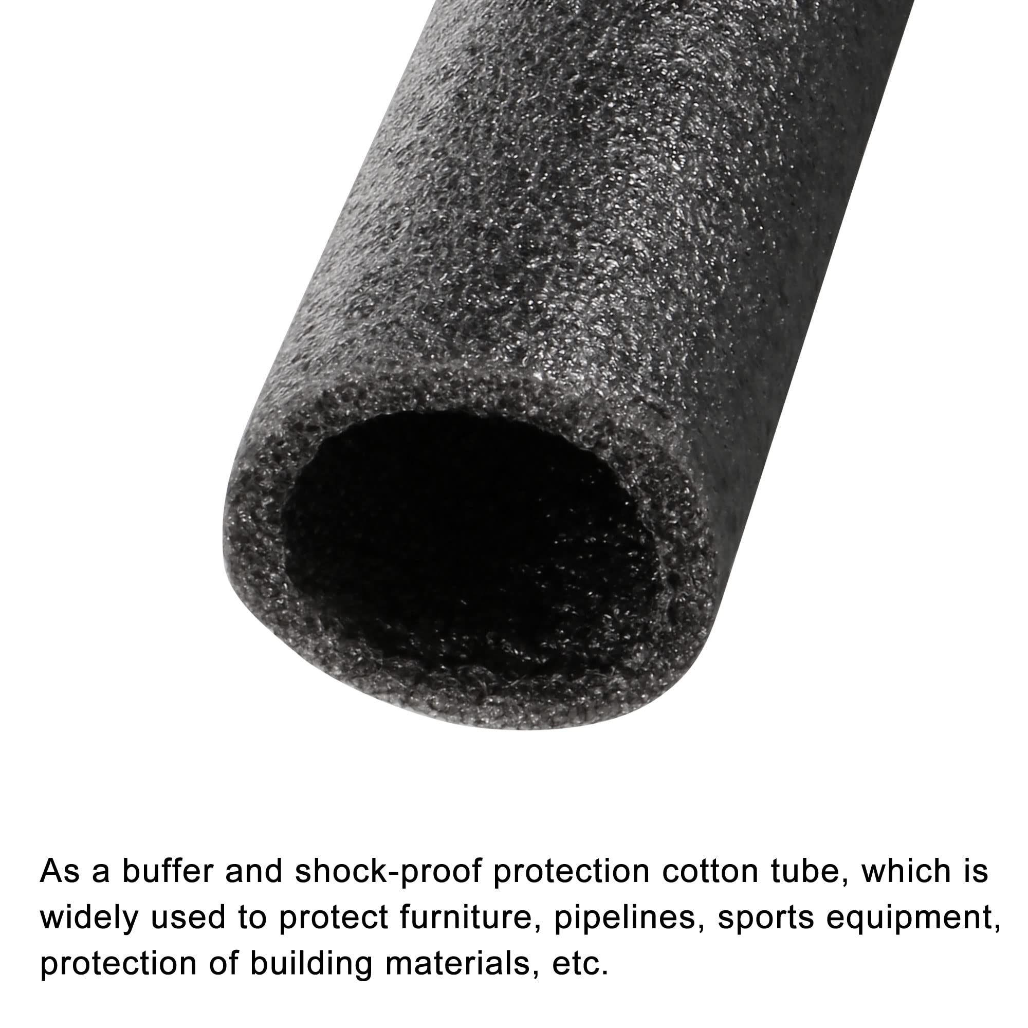 MECCANIXITY Foam Tube Sponge Protective Sleeve - 1 Inch (25mm) ID Black Polyethylene Pipe Insulation Sleeve for Plumbing, HVAC, and DIY Projects - Pack of 2 - Perfect for Pipe Protection and Energy Efficiency