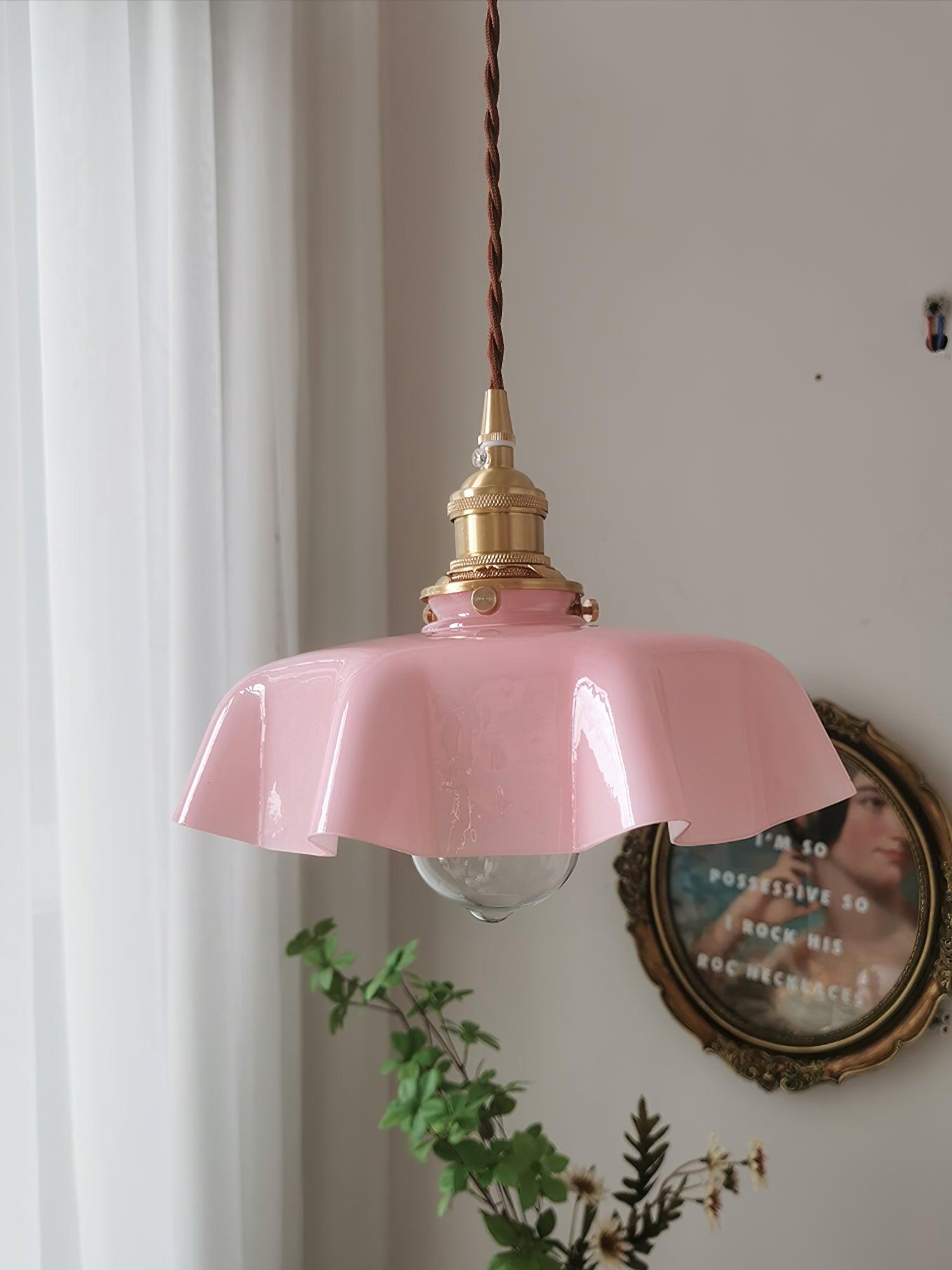 French Flower Pendant Light - Elegant Floral Chandelier for Dining Room, Kitchen Island & Bedroom Lighting - Vintage Inspired Ceiling Fixture