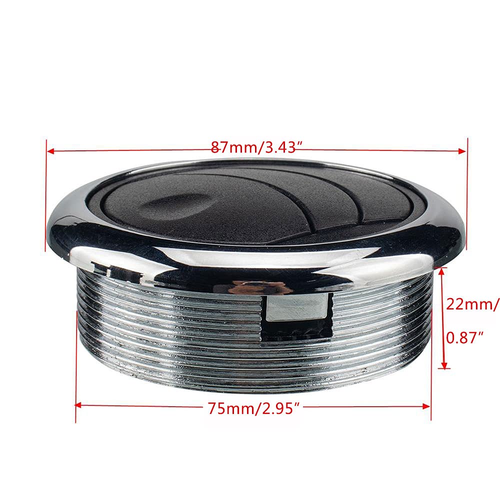 Universal Round Air Vent Deflector - 1 Pair Black AC Ceiling Vent Cover for Car, RV, Bus & Home - Improve Airflow & Comfort for Driving, Camping & Indoor Cooling