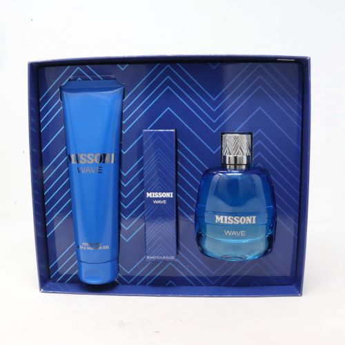 Missoni Wave Men's 3-Piece Cologne Gift Set - Eau de Toilette Spray, After Shave & Body Wash - Perfect for Birthday, Anniversary & Holiday Gifts for Him