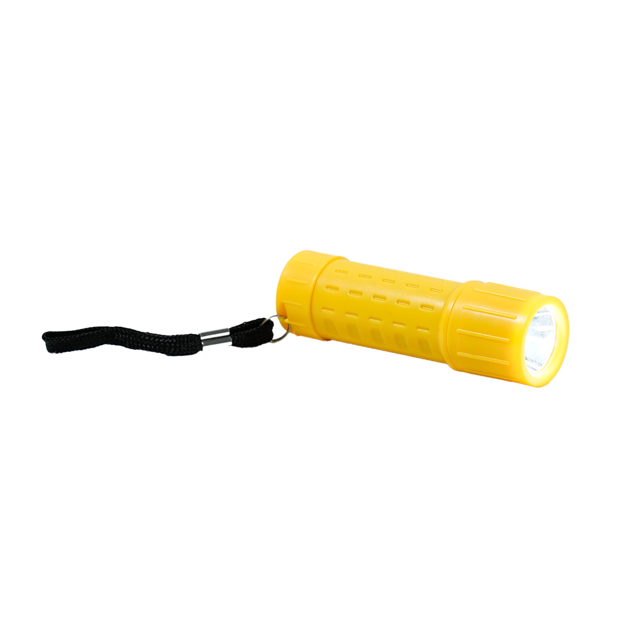 TerraX 4-in-1 45 Lumen Yellow Plastic Flashlight with Lanyard & 3AAA Batteries - Compact Emergency Light for Camping, Hiking, Power Outages, and Outdoor Adventures
