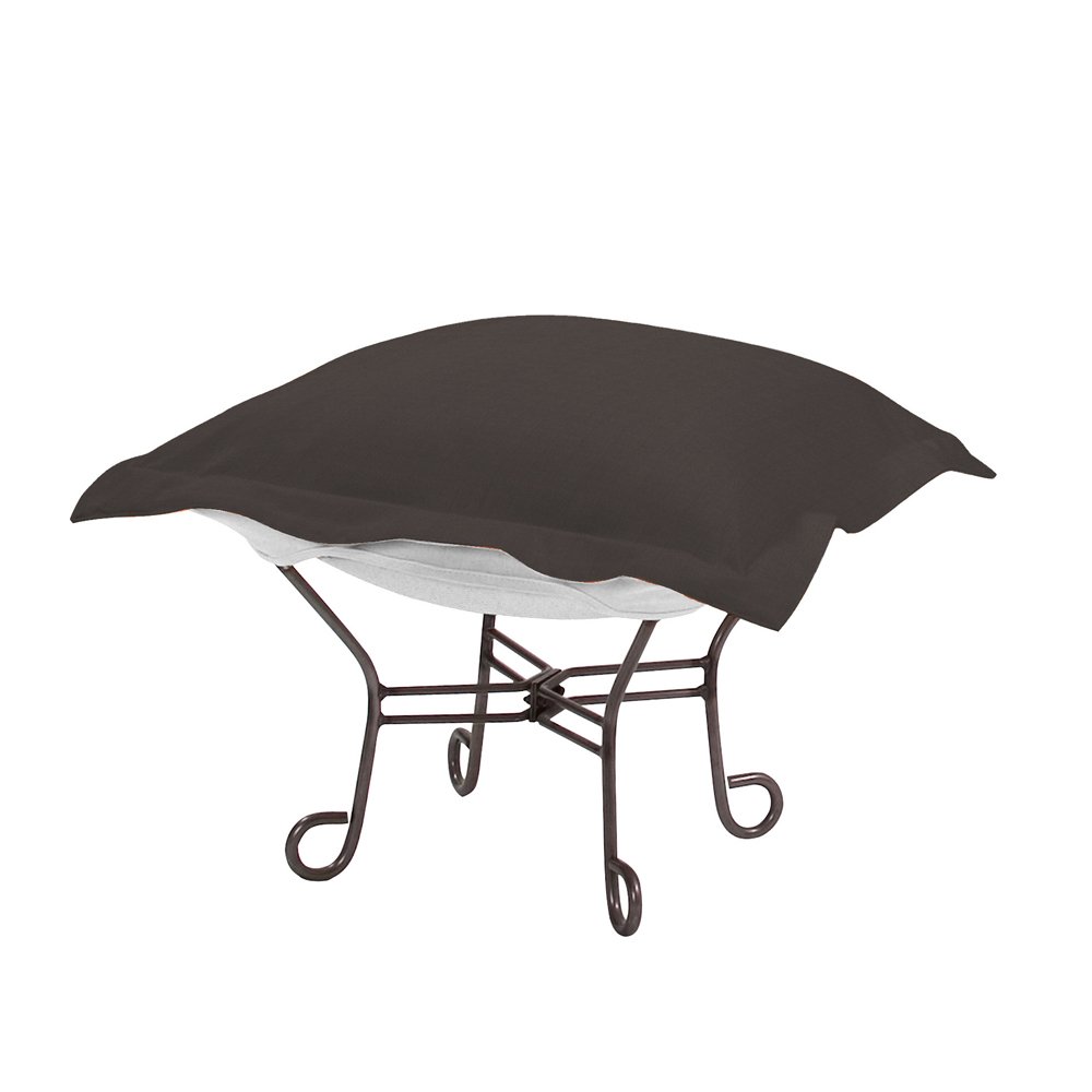 Howard Elliott Scroll Puff Rocker Seating Chair with Removable Cover - Titanium Frame Butterfly Chair for Patio, Camping, Living Room & Outdoor Use - Comfortable Multipurpose Seating in Seascape Turquoise - Perfect for Relaxing, Lounging & Entertaining Guests