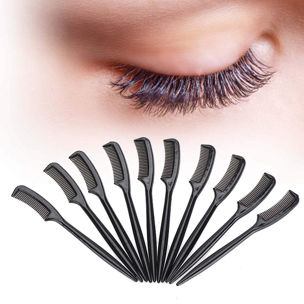 10pcs Plastic Eyelash Combs - Portable Beauty Makeup Tool for Separating Lashes & Eyebrows - Durable Lash Comb with Fine Teeth for Professional & Home Use - Perfect for Mascara Application, False Eyelash Placement & Eyebrow Grooming