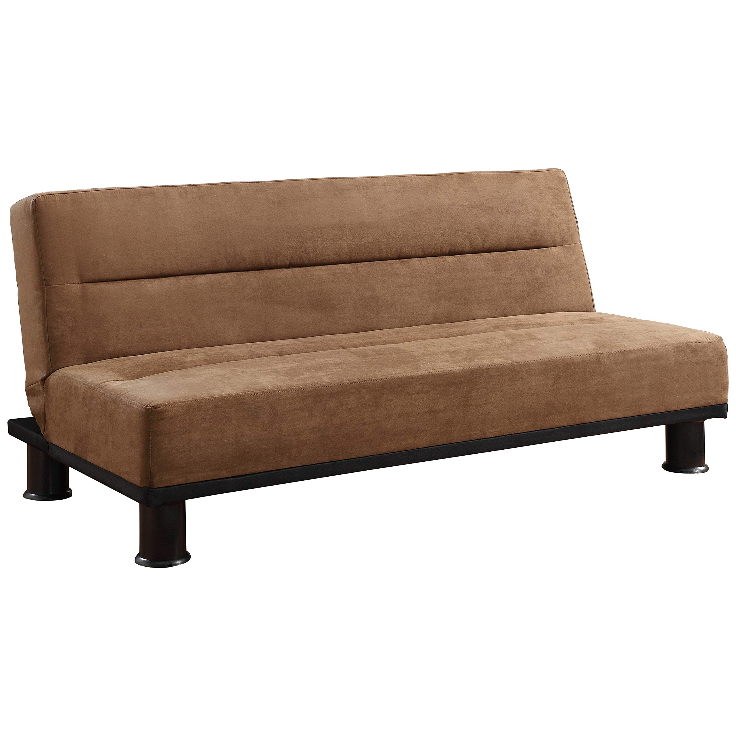 Lexicon Ackart Convertible Futon Sofa Bed - Brown Leather Sleeper Couch for Small Spaces, Living Room, Guest Room & Studio Apartments | Comfortable & Space-Saving Furniture