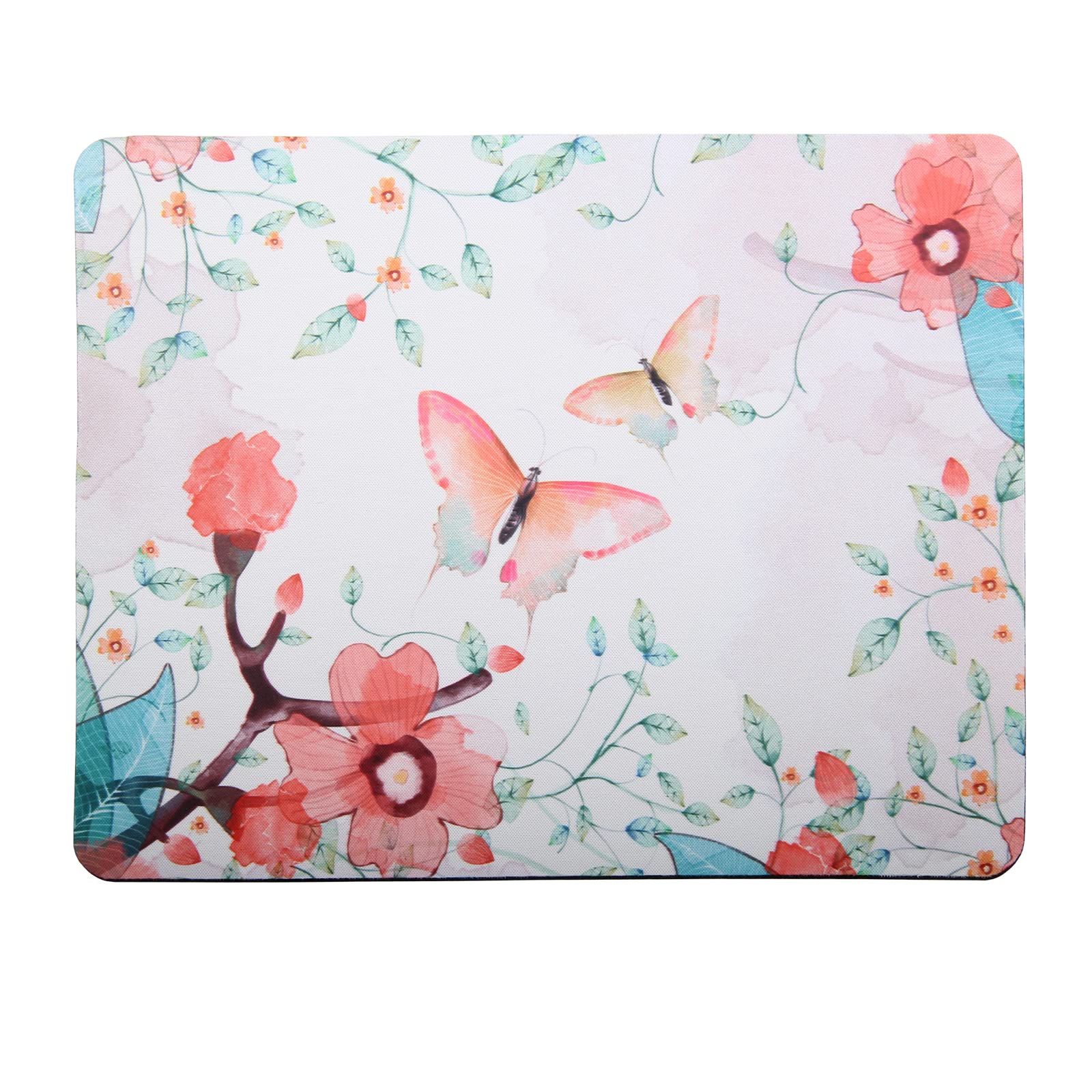 Premium Non-Slip Gaming Mouse Pad with Rubber Base - Butterfly & Floral Design (9.5