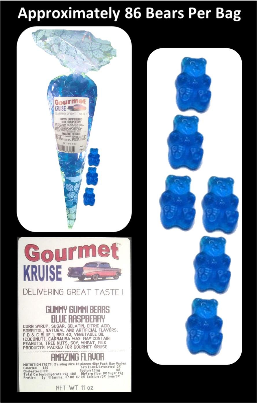 Blue Raspberry Gummy Bears - 3 Pack (33 OZ) | Gourmet Kruise Signature Candy | Perfect for Party Favors, Gift Bags & Movie Snacks