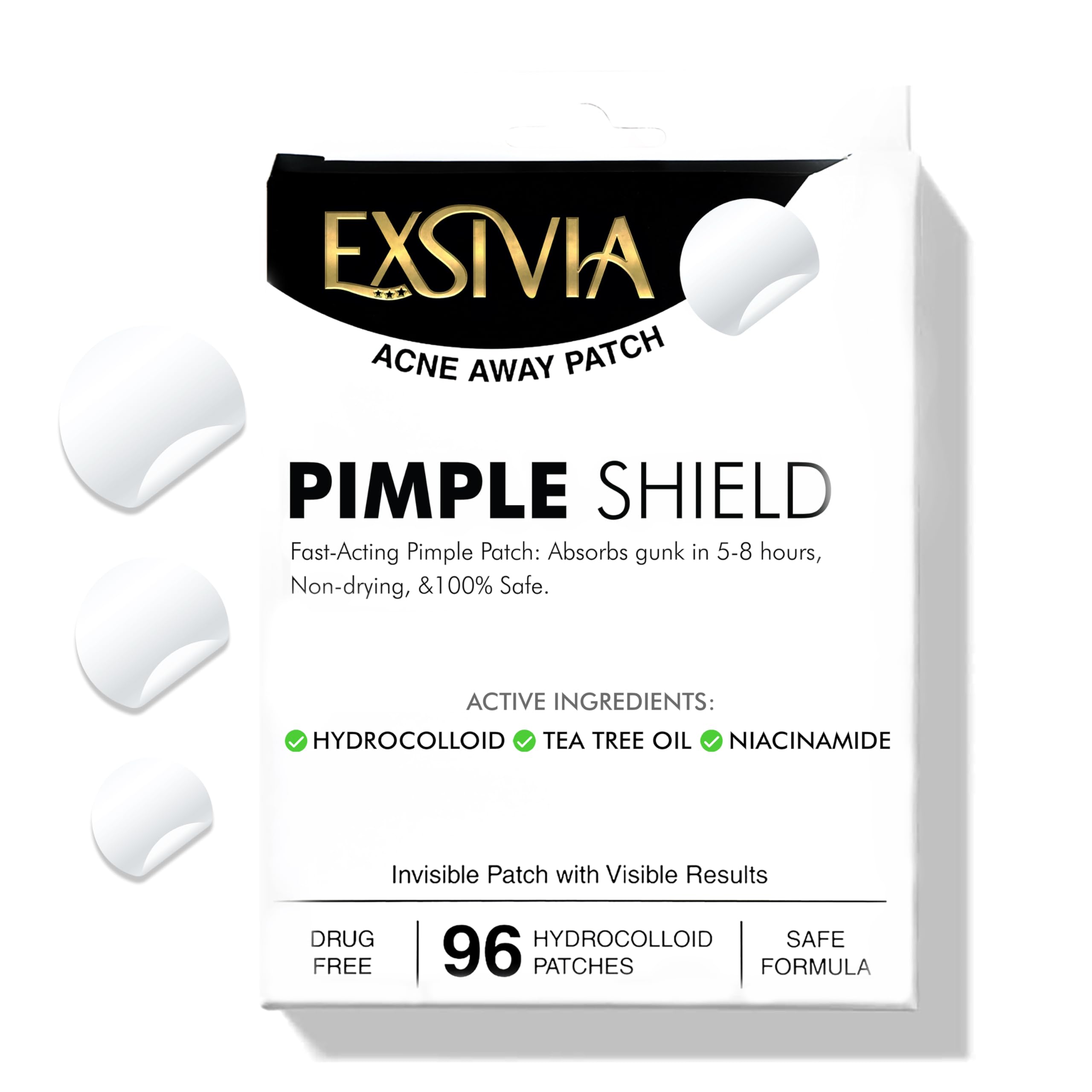 Acne Pimple Patches - Ultra Thin Hydrocolloid Blemish & Zit Covers for All Skin Types | 96 Count | Natural Healing Spot Treatment | Perfect for Overnight Use & Daily Breakout Care