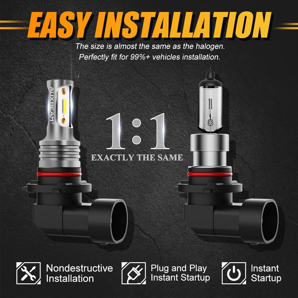 2-Pack 9006/HB4 GC3 White LED Fog Light Bulbs - 8000LM Brightness for Enhanced Visibility - Perfect for DRL, Fog Lights, and Night Driving