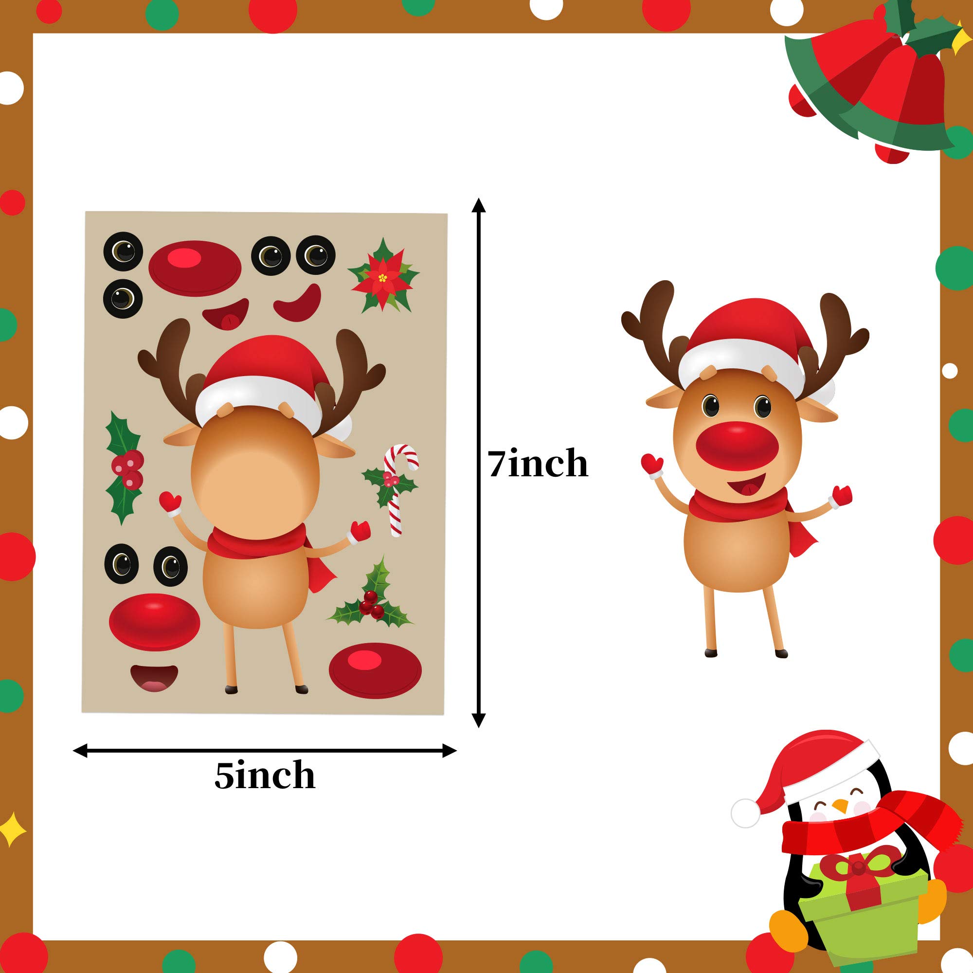 Funnlot Christmas Stickers for Kids - 30PCS DIY Holiday Craft Stickers, Christmas Game & Activities for Toddlers - Perfect for Scrapbooking, Gift Wrapping & Holiday Decorations