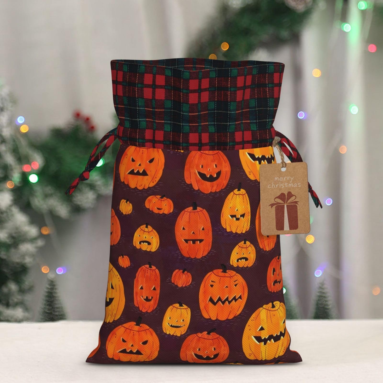 Halloween Pumpkin Gift Bags - Reusable Drawstring Party Favors for Trick or Treat, Classroom Treats & Spooky Decorations