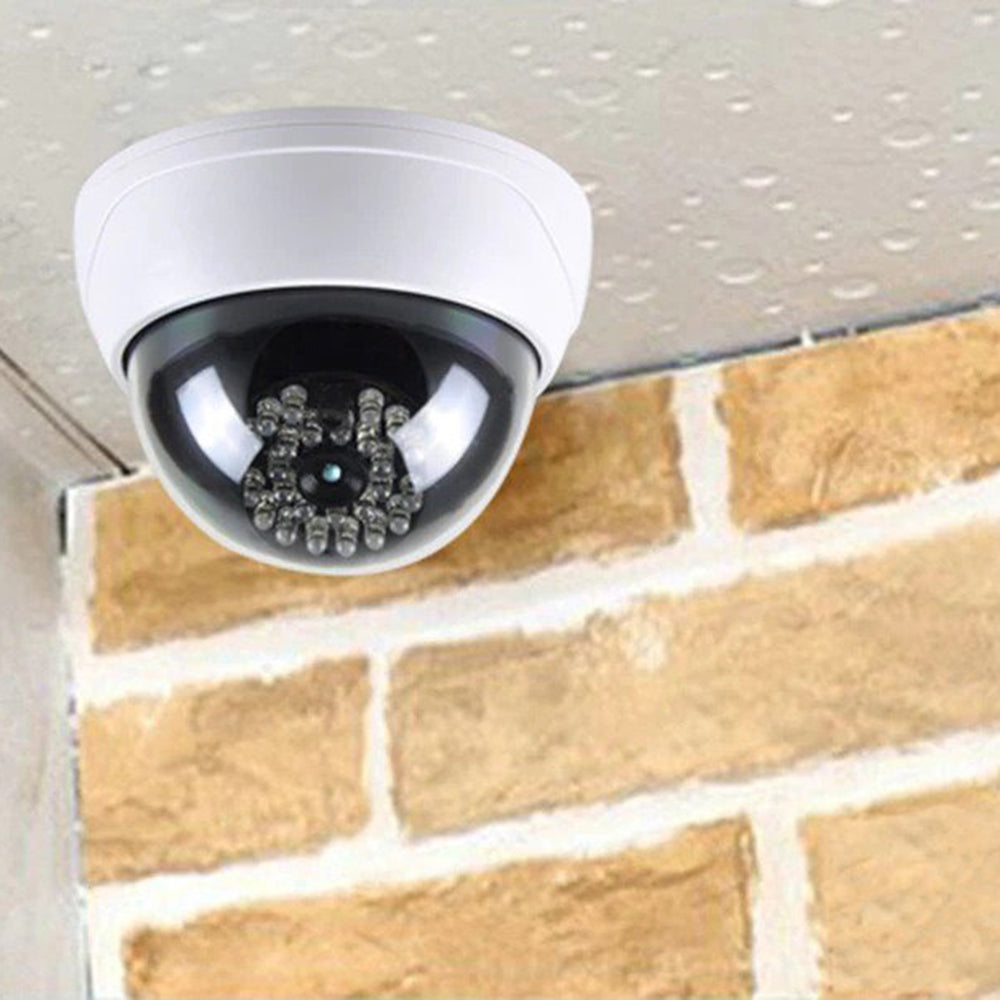 Dummy CCTV Dome Security Camera with 28 Red LED Lights - Fake Surveillance Camera for Home, Office & Business Security