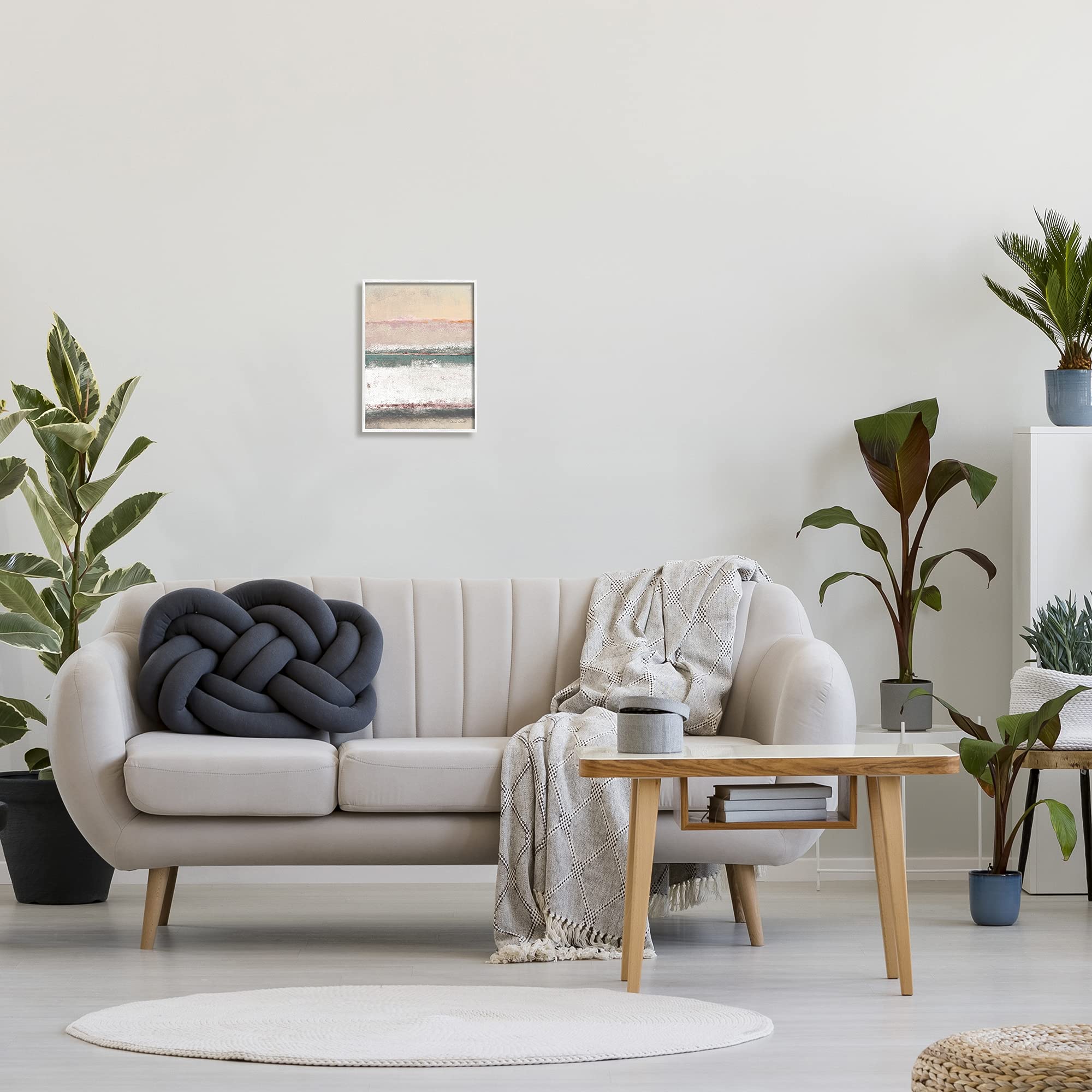 Stupell Industries Abstract Earth Tone Layers Beige Framed Wall Art - Modern Neutral Home Decor for Living Room, Bedroom & Office | Designed by Lanie Loreth