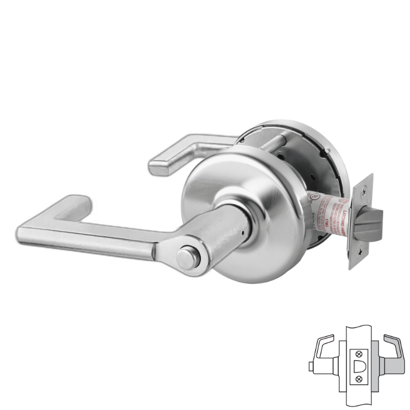 Corbin Russwin CLX3320TO 124D Cylindrical Lock with Time Out Function - Decorative Lever Handle, Non-Keyed Entry - Ideal for Commercial Buildings, Offices & High-Traffic Areas