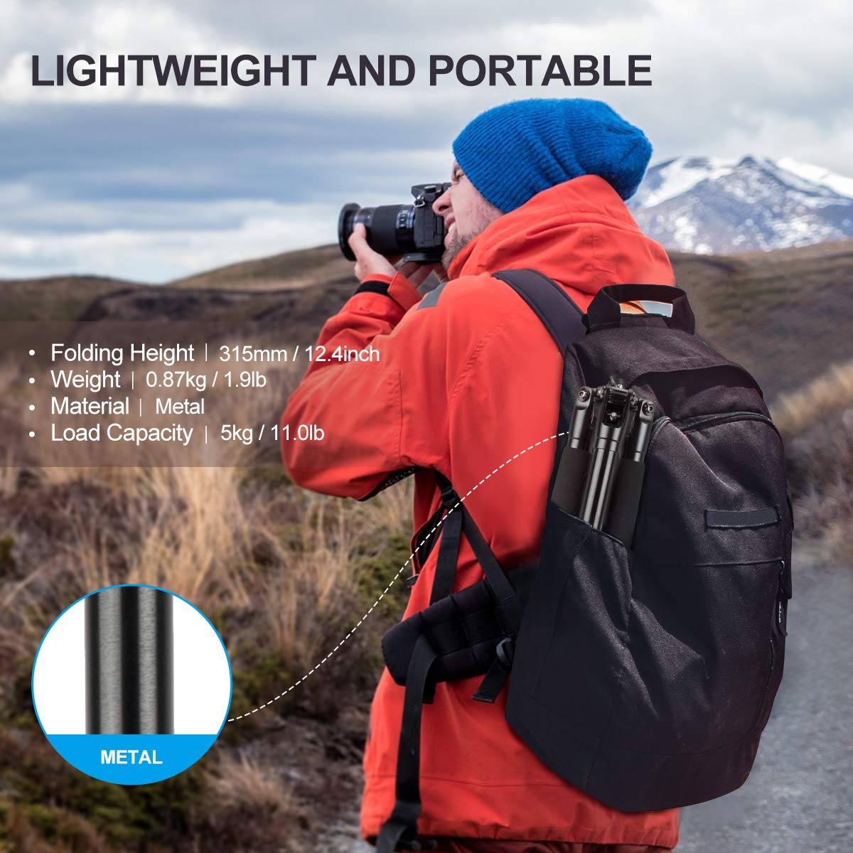 Lightweight Aluminum Travel Tripod - SIRUI Compact 5AX 51.97