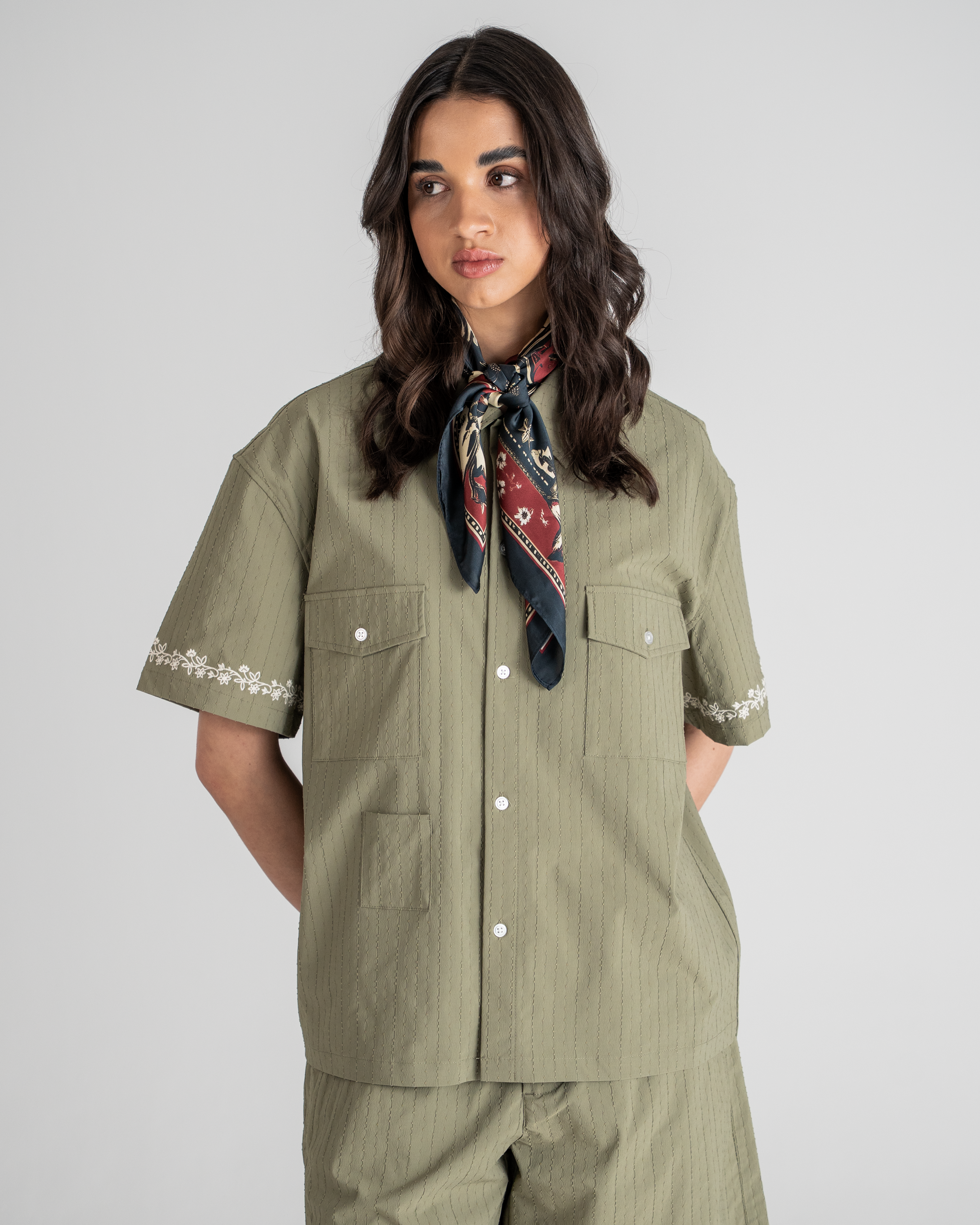 SC Western Shirt for Men - Stylish Green Cowboy Shirt with Pearl Snap Buttons | Perfect for Rodeo, Country Music Festivals & Western Fashion