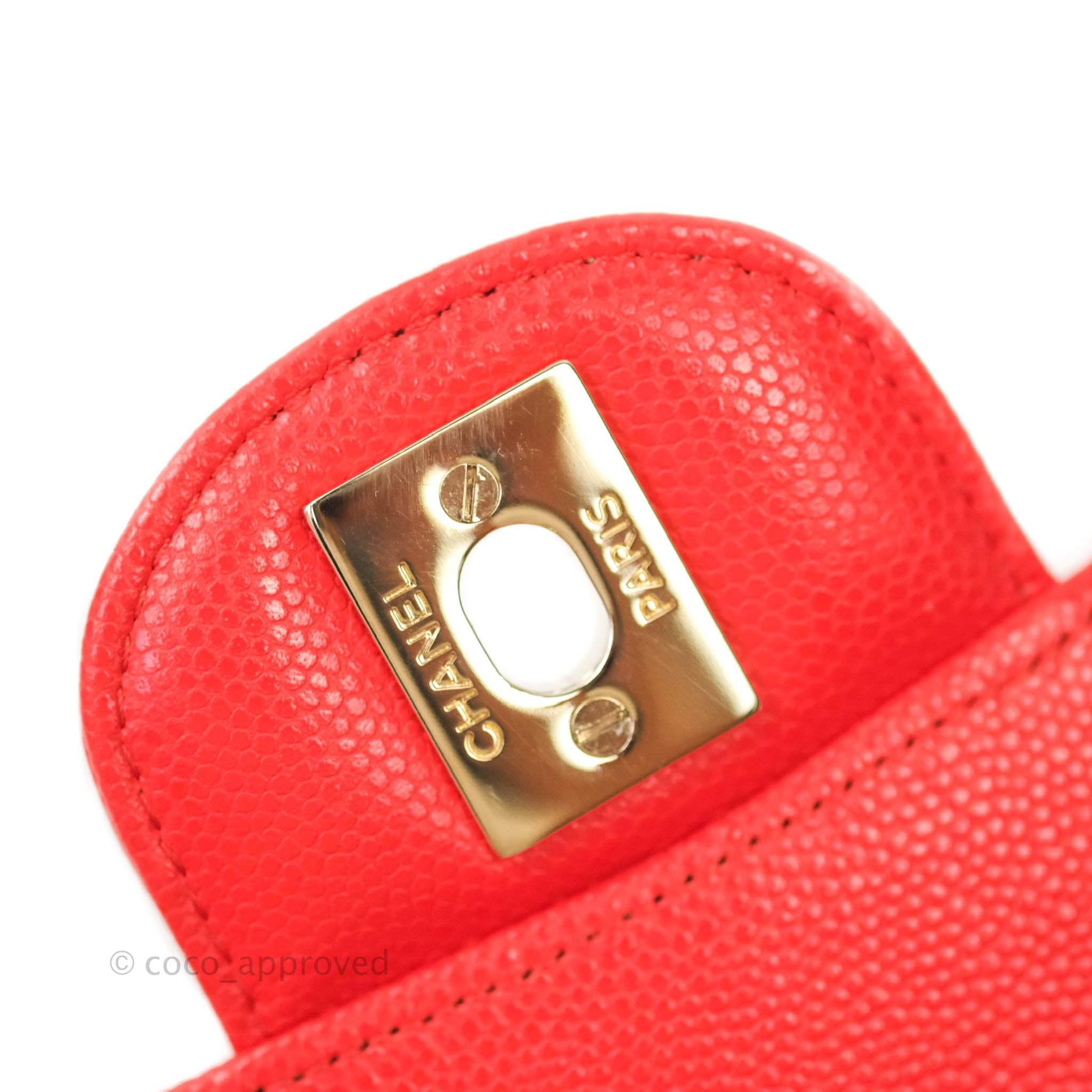 Chanel Classic Medium Double Flap Bag in Red Caviar Leather with Gold Hardware - Luxury Handbag for Women, Perfect for Parties, Weddings & Everyday Elegance
