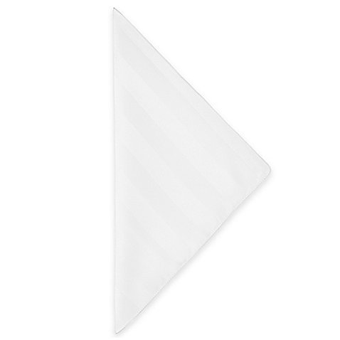 Premium 3 Dozen White Satin-Stripe 20x20 Inch Cloth Dinner Napkins - Elegant Table Setting for Weddings, Parties & Fine Dining