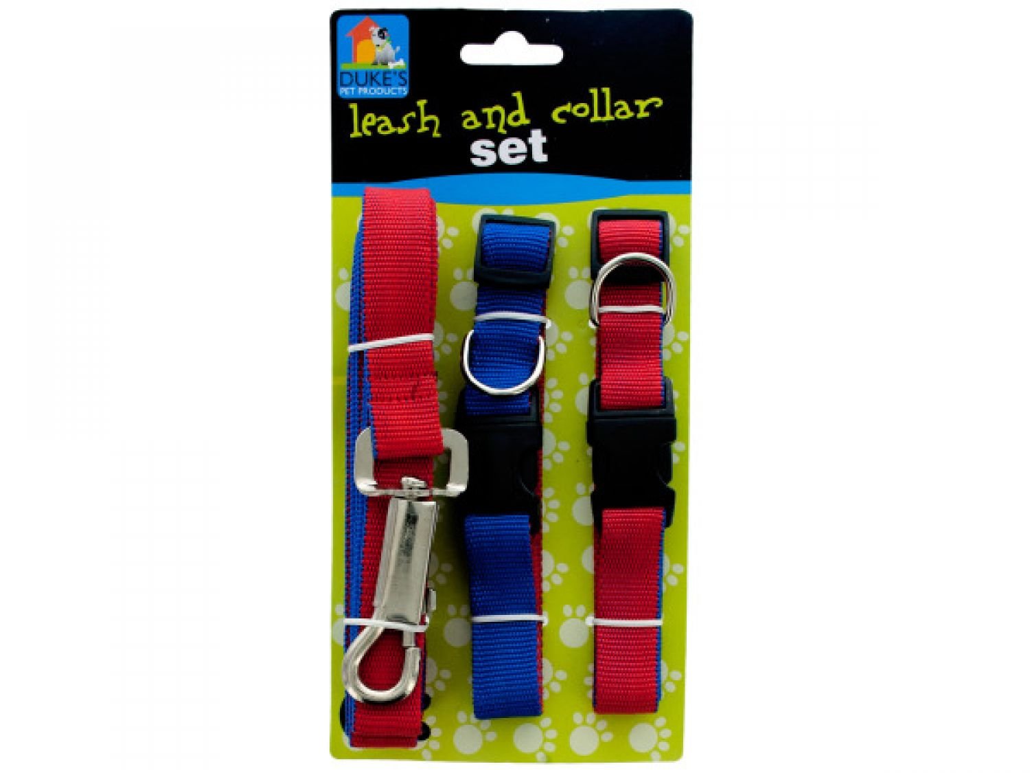 StarSun Depot 16-Piece Dual-Colored Nylon Dog Leash & Collar Set - Durable Pet Walking Accessories for Small Medium Large Dogs - Perfect for Daily Walks, Training & Outdoor Adventures